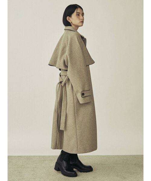 COTORICA(コトリカ)の「フェイクウールパイピングコート(ステンカラーコート・レディース・ブラウン/ベージュ・FREE)」の19枚目の写真