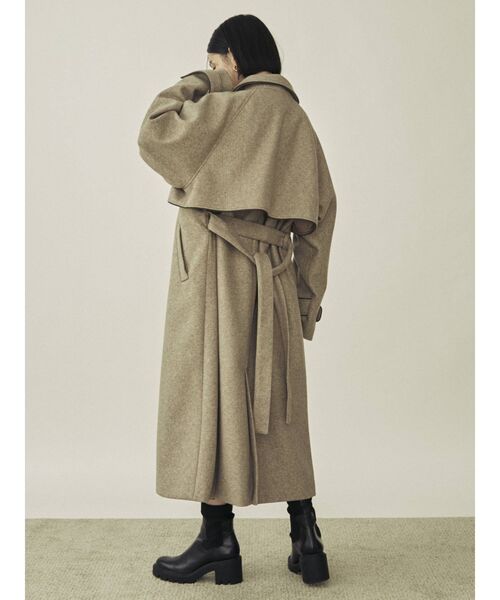 COTORICA（コトリカ）の「フェイクウールパイピングコート（ステンカラーコート・レディース・ブラウン/ベージュ・FREE）」の9枚目の写真
