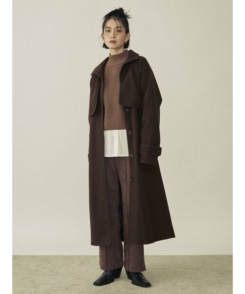 COTORICA（コトリカ）の「フェイクウールパイピングコート（ステンカラーコート・レディース・ブラウン/ベージュ・FREE）」の21枚目の写真