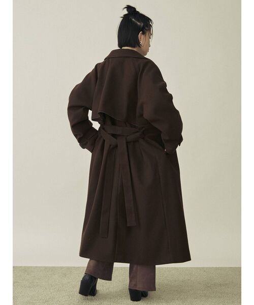 COTORICA（コトリカ）の「フェイクウールパイピングコート（ステンカラーコート・レディース・ブラウン/ベージュ・FREE）」の16枚目の写真