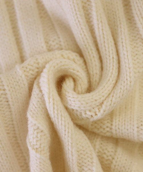 select MOCA by son（セレクトモカバイソン）の「2022 AW リブ編みワンショルダーニット（ニット/セーター・レディース・ブラック/ライトベージュ/アイボリー/グリーン・FREE）」の9枚目の写真