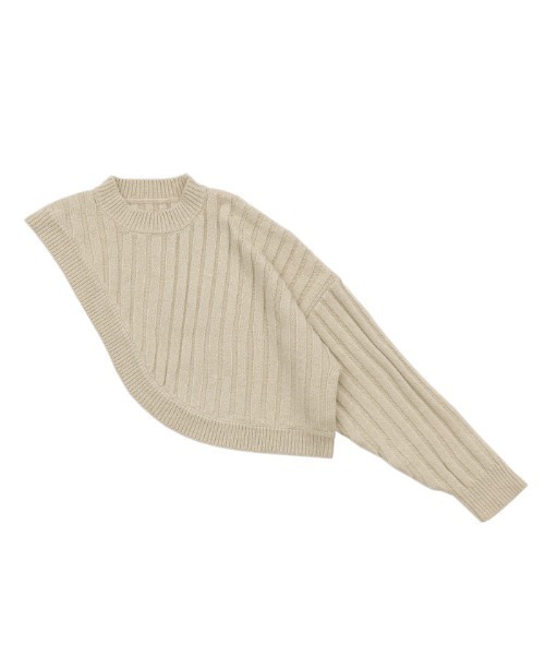 select MOCA by son（セレクトモカバイソン）の「2022 AW リブ編みワンショルダーニット（ニット/セーター・レディース・ブラック/ライトベージュ/アイボリー/グリーン・FREE）」の12枚目の写真