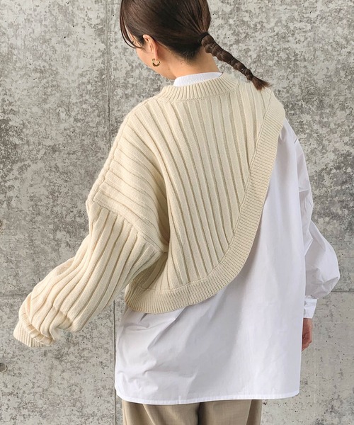 2022 AW リブ編みワンショルダーニット（ニット/セーター）｜select
