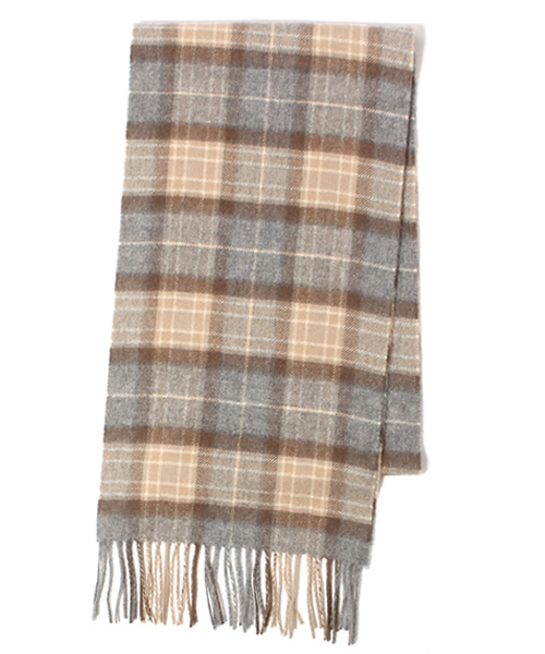 Johnstons of Elgin（ジョンストンズオブエルガン）の「JOHNSTONS: カシミヤ チェック マフラー（マフラー・メンズ・ホワイト/グレー/チャコールグレー/カーキ/レッド/ネイビー・ONE SIZE）」の13枚目の写真