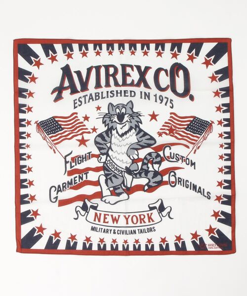 AVIREX（アヴィレックス）の「アヴィレックス バンダナ/AVIREX BANDANA（バンダナ/スカーフ・レディース・ネイビー/ホワイト/ブラック/カーキ・FREE）」の2枚目の写真