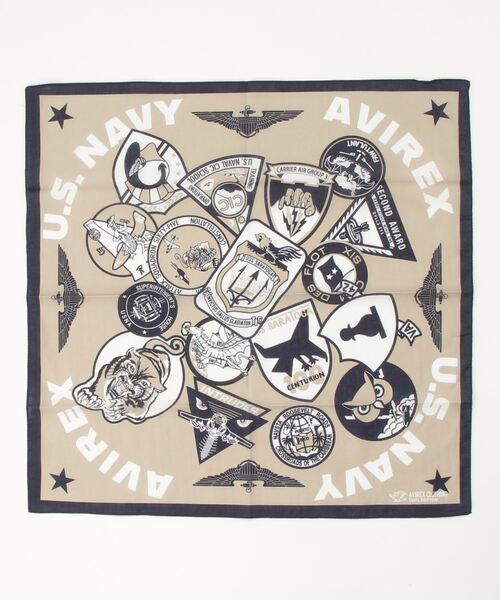 AVIREX（アヴィレックス）の「アヴィレックス バンダナ/AVIREX BANDANA（バンダナ/スカーフ・レディース・ネイビー/ホワイト/ブラック/カーキ・FREE）」の4枚目の写真