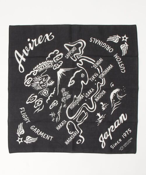 AVIREX（アヴィレックス）の「アヴィレックス バンダナ/AVIREX BANDANA（バンダナ/スカーフ・レディース・ネイビー/ホワイト/ブラック/カーキ・FREE）」の3枚目の写真