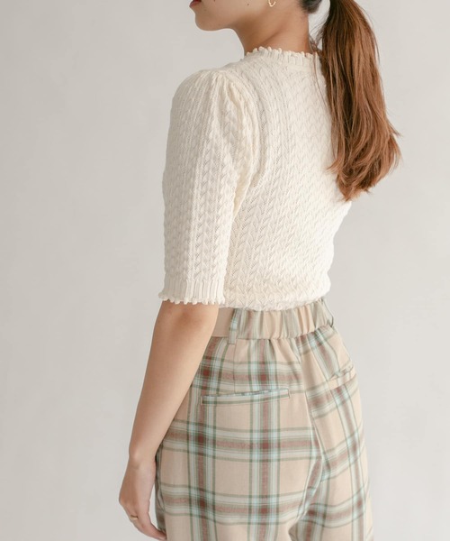 KBF（ケイビーエフ）の「柄編みコンパクトニット（ニット/セーター・レディース・ブラック/グリーン/アイボリー・ONE）」の8枚目の写真