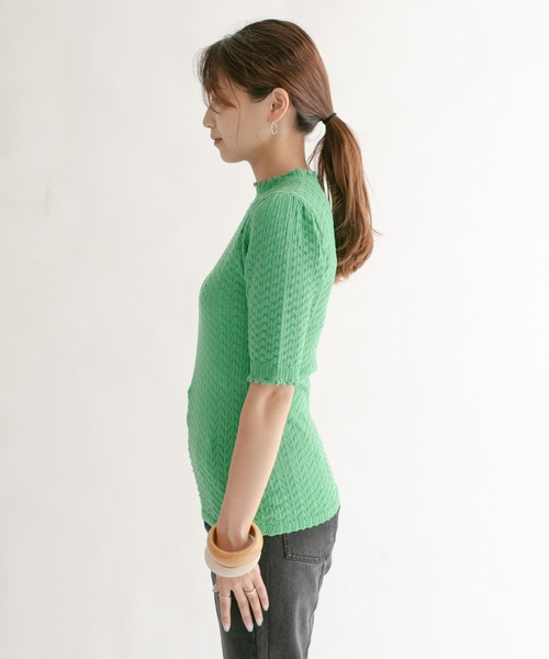 KBF（ケイビーエフ）の「柄編みコンパクトニット（ニット/セーター・レディース・ブラック/グリーン/アイボリー・ONE）」の16枚目の写真