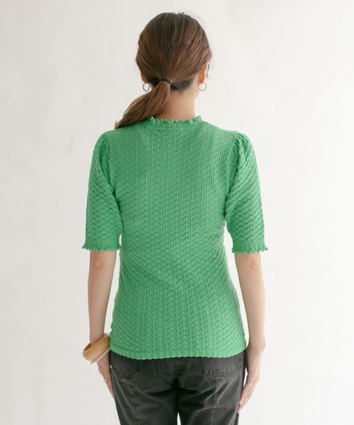 KBF（ケイビーエフ）の「柄編みコンパクトニット（ニット/セーター・レディース・ブラック/グリーン/アイボリー・ONE）」の17枚目の写真