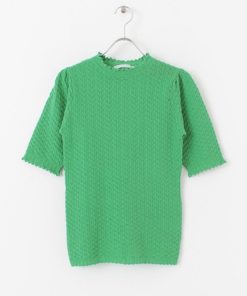 KBF（ケイビーエフ）の「柄編みコンパクトニット（ニット/セーター・レディース・ブラック/グリーン/アイボリー・ONE）」の20枚目の写真