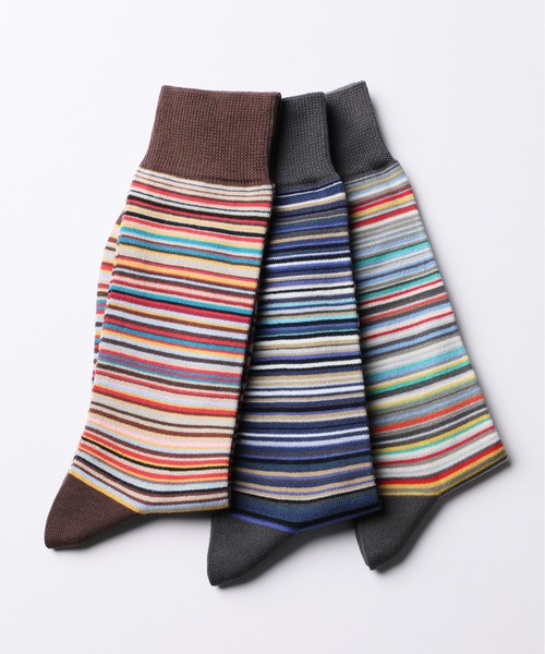 Paul Smith(ポールスミス)の「シグネチャーストライプ カジュアルソックス / 553600 CS(ソックス/靴下・メンズ・グレー/ブルー/マルチ・25-27)」の4枚目の写真