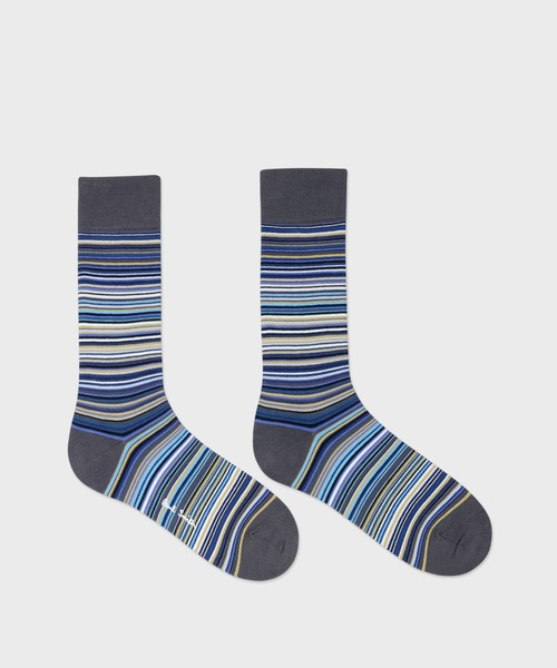 Paul Smith(ポールスミス)の「シグネチャーストライプ カジュアルソックス / 553600 CS(ソックス/靴下・メンズ・グレー/ブルー/マルチ・25-27)」の9枚目の写真