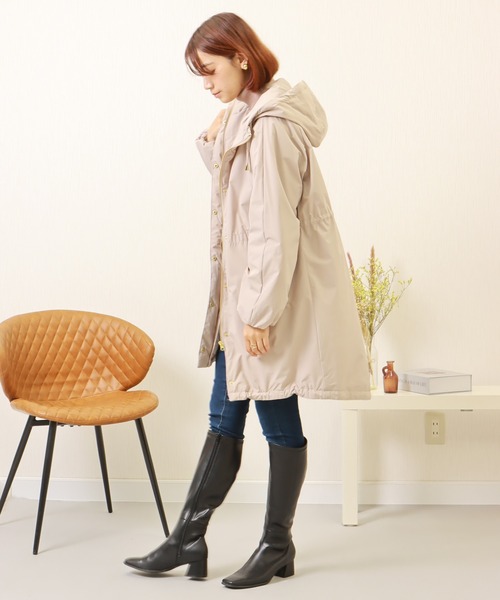 libelle more（リベル モア）の「ウォーマル中綿モッズコート（モッズコート・レディース・カーキ/ネイビー/グレイッシュベージュ/ブラック/キャメル・L/M）」の20枚目の写真