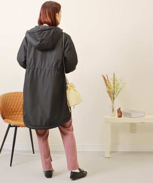 libelle more（リベル モア）の「ウォーマル中綿モッズコート（モッズコート・レディース・カーキ/ネイビー/グレイッシュベージュ/ブラック/キャメル・L/M）」の15枚目の写真