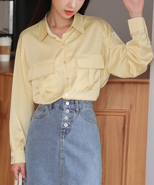 LOPASS(ロパス)の「長袖シャツ(シャツ/ブラウス・レディース・イエロー/ホワイト・MEDIUM/LARGE)」の21枚目の写真