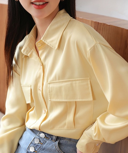 LOPASS(ロパス)の「長袖シャツ(シャツ/ブラウス・レディース・イエロー/ホワイト・MEDIUM/LARGE)」の17枚目の写真