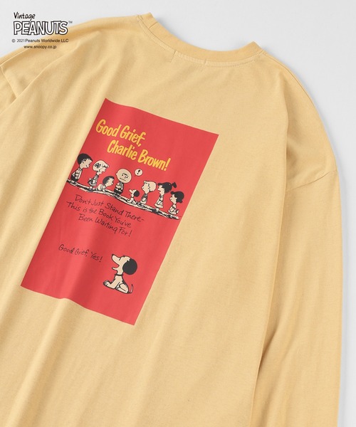 PEANUTS(ピーナッツ)の「【PEANUTS/ピーナッツ】スヌーピー バックプリント ビッグシルエット 長袖Tシャツ(Tシャツ/カットソー・レディース・チャコールグレー/オフホワイト/イエロー/ミント・M/L/XL)」の4枚目の写真