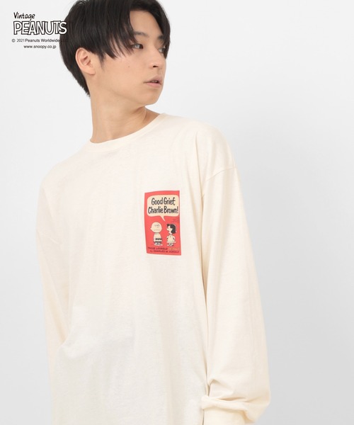 PEANUTS(ピーナッツ)の「【PEANUTS/ピーナッツ】スヌーピー バックプリント ビッグシルエット 長袖Tシャツ(Tシャツ/カットソー・レディース・チャコールグレー/オフホワイト/イエロー/ミント・M/L/XL)」の22枚目の写真