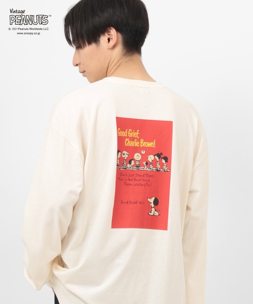 PEANUTS(ピーナッツ)の「【PEANUTS/ピーナッツ】スヌーピー バックプリント ビッグシルエット 長袖Tシャツ(Tシャツ/カットソー・レディース・チャコールグレー/オフホワイト/イエロー/ミント・M/L/XL)」の12枚目の写真