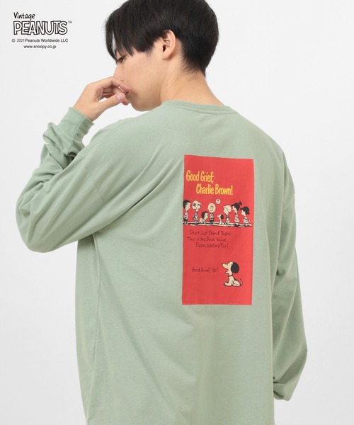 PEANUTS(ピーナッツ)の「【PEANUTS/ピーナッツ】スヌーピー バックプリント ビッグシルエット 長袖Tシャツ(Tシャツ/カットソー・レディース・チャコールグレー/オフホワイト/イエロー/ミント・M/L/XL)」の13枚目の写真
