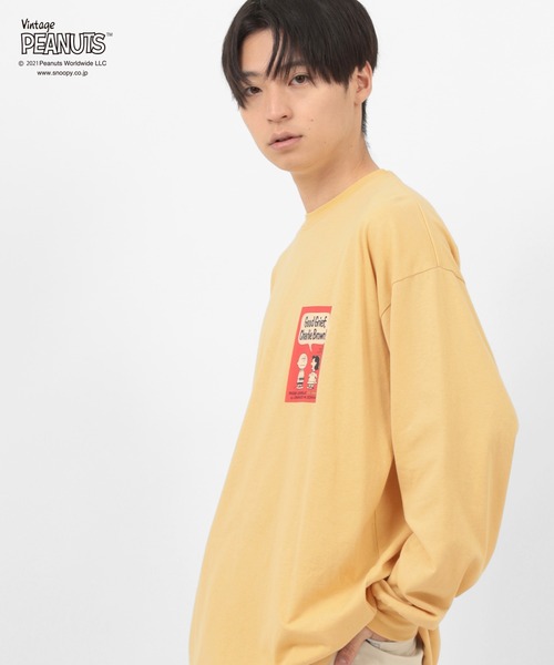 PEANUTS(ピーナッツ)の「【PEANUTS/ピーナッツ】スヌーピー バックプリント ビッグシルエット 長袖Tシャツ(Tシャツ/カットソー・レディース・チャコールグレー/オフホワイト/イエロー/ミント・M/L/XL)」の6枚目の写真
