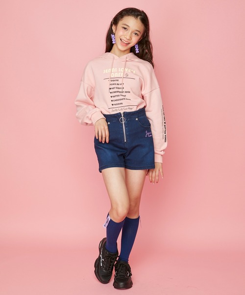 JENNI love（ジェニィラブ）の「バックスリットパーカー（パーカー・キッズ・ブラック/オフホワイト/ピンク・130cm/140cm/150cm/160cm）」の6枚目の写真