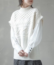 SPINNS | ノースリーブケーブルニットベスト(ベスト)