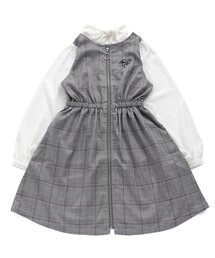 シャツ袖ドッキングワンピ