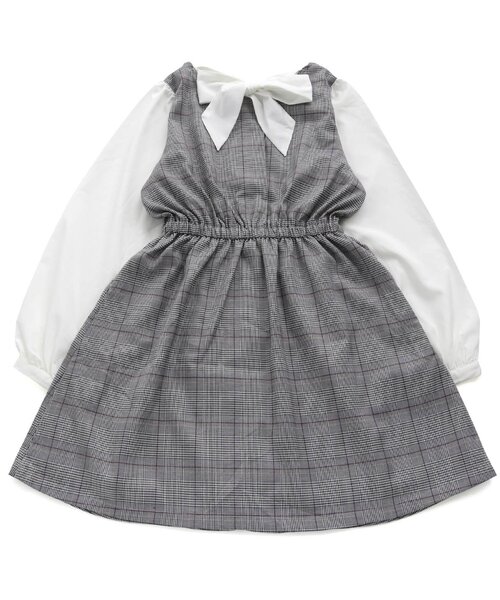 algy（アルジー）の「シャツ袖ドッキングワンピ（ワンピース・キッズ・ブラック/ブラウン/ベージュ・X-SMALL/XX-SMALL/SMALL/MEDIUM）」の12枚目の写真