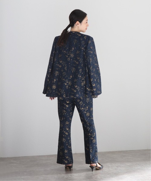 journal standard L'essage（ジャーナルスタンダードレサージュ）の「ジャカードスリムフレアパンツ◆（その他パンツ・レディース・ネイビー・38/36）」の2枚目の写真