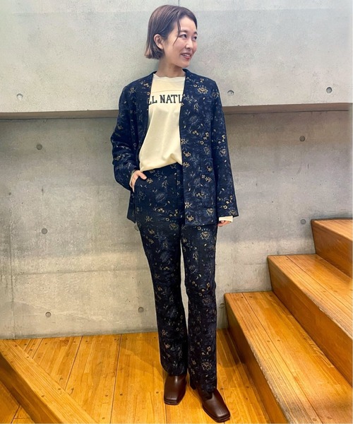 journal standard L'essage（ジャーナルスタンダードレサージュ）の「ジャカードスリムフレアパンツ◆（その他パンツ・レディース・ネイビー・38/36）」の17枚目の写真