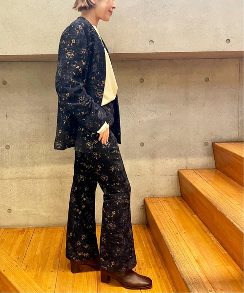 journal standard L'essage（ジャーナルスタンダードレサージュ）の「ジャカードスリムフレアパンツ◆（その他パンツ・レディース・ネイビー・38/36）」の18枚目の写真