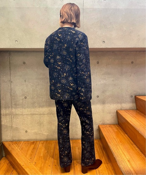 journal standard L'essage（ジャーナルスタンダードレサージュ）の「ジャカードスリムフレアパンツ◆（その他パンツ・レディース・ネイビー・38/36）」の19枚目の写真