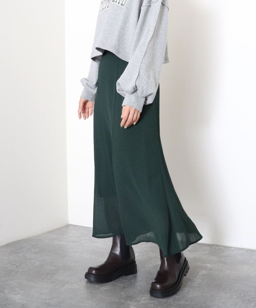 archives（アルシーヴ）の「フロッキードットマーメイドスカート（スカート・レディース・ブラック/アイボリー/グリーン・MEDIUM）」の3枚目の写真