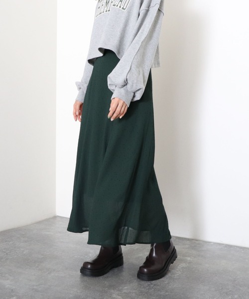 archives（アルシーヴ）の「フロッキードットマーメイドスカート（スカート・レディース・ブラック/アイボリー/グリーン・MEDIUM）」の7枚目の写真