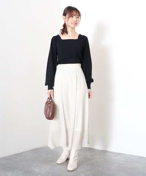 archives（アルシーヴ）の「フロッキードットマーメイドスカート（スカート・レディース・ブラック/アイボリー/グリーン・MEDIUM）」の4枚目の写真