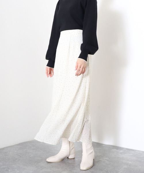 archives（アルシーヴ）の「フロッキードットマーメイドスカート（スカート・レディース・ブラック/アイボリー/グリーン・MEDIUM）」の9枚目の写真