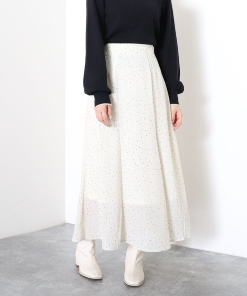 archives（アルシーヴ）の「フロッキードットマーメイドスカート（スカート・レディース・ブラック/アイボリー/グリーン・MEDIUM）」の11枚目の写真