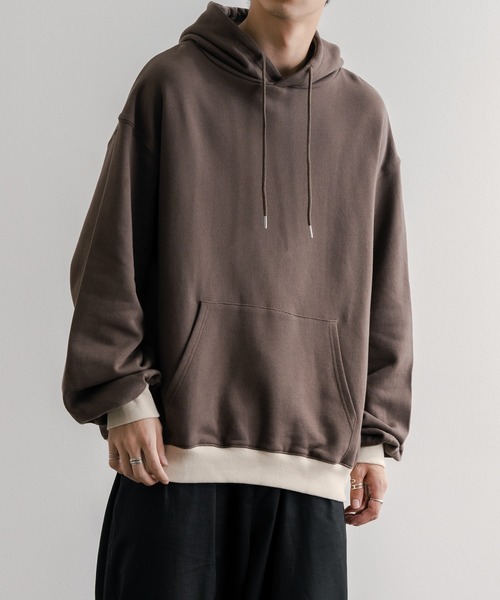 epnok（エプノック）の「ヘビーウェイトルーズパーカー（パーカー・メンズ・グレイッシュベージュ/グレイッシュブルー/モカ・MEDIUM/LARGE/SMALL）」の2枚目の写真