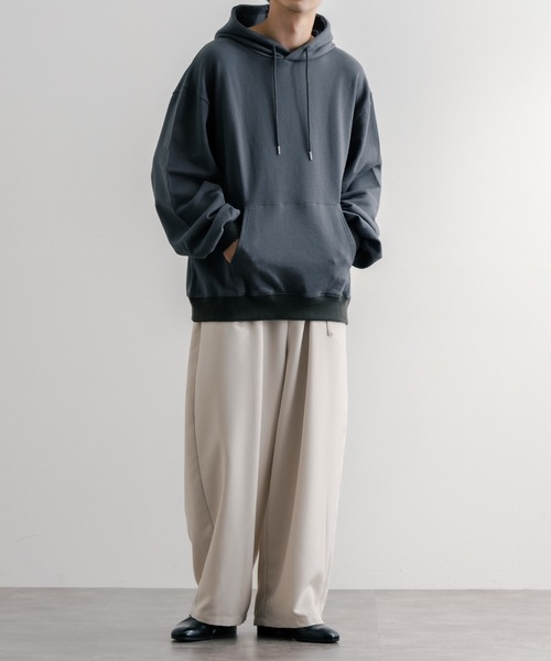 epnok（エプノック）の「ヘビーウェイトルーズパーカー（パーカー・メンズ・グレイッシュベージュ/グレイッシュブルー/モカ・MEDIUM/LARGE/SMALL）」の9枚目の写真
