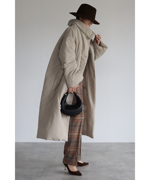 Bonjour Sagan(ボンジュールサガン)の「スタンドカラーダウンコート(ダウンジャケット/コート・レディース・ブラック/ライトグリーン/ライトベージュ/カーキ/ベージュ・FREE)」の9枚目の写真