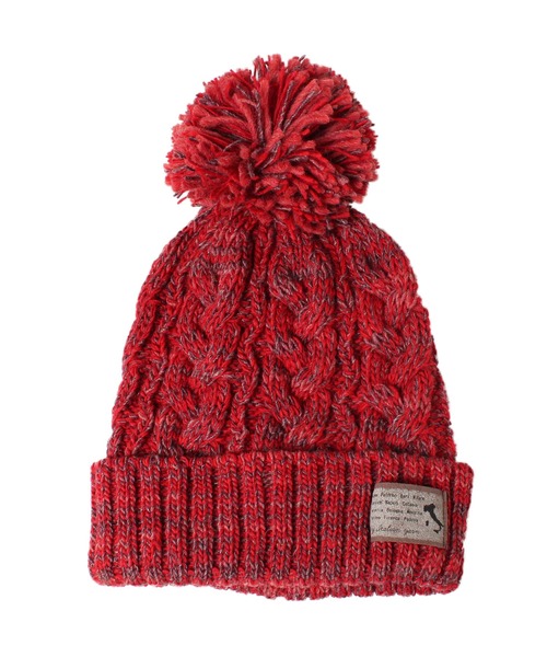 14+(イチヨンプラス)の「イタリア糸ポン付きニット帽(ニットキャップ/ビーニー・レディース・イエロー/ワインレッド/レッド/ネイビー/アイボリー/グレー/ブラウン/ブルー/ブラック・FREE)」の8枚目の写真