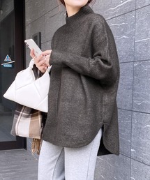 ゆるシルエットで華奢見え叶う!ドルマンスリーブハイネックリブタートルニット