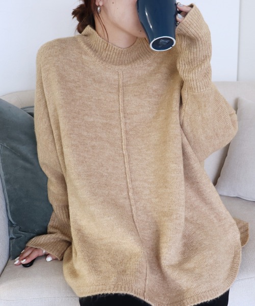 ゆるシルエットで華奢見え叶う！ドルマンスリーブハイネックリブ