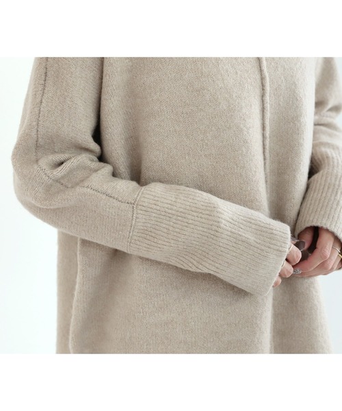 reca(レカ)の「ゆるシルエットで華奢見え叶う!ドルマンスリーブハイネックリブタートルニット(ニット/セーター・レディース・ダークブラウン/オートミール/ベージュ/チャコールグレー/ブルーグレー・M)」の16枚目の写真