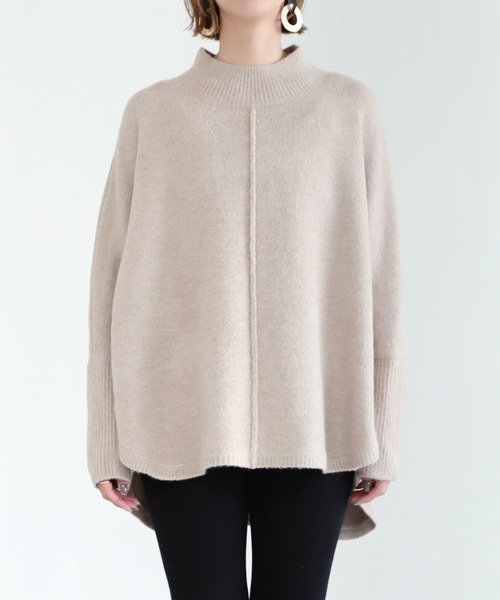 reca(レカ)の「ゆるシルエットで華奢見え叶う!ドルマンスリーブハイネックリブタートルニット(ニット/セーター・レディース・ダークブラウン/オートミール/ベージュ/チャコールグレー/ブルーグレー・M)」の6枚目の写真