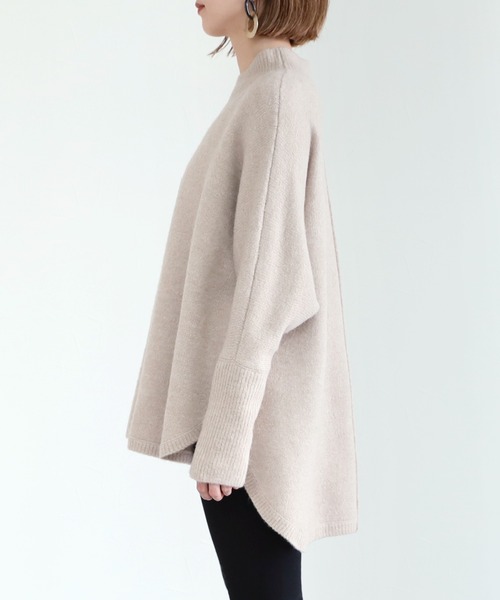 reca(レカ)の「ゆるシルエットで華奢見え叶う!ドルマンスリーブハイネックリブタートルニット(ニット/セーター・レディース・ダークブラウン/オートミール/ベージュ/チャコールグレー/ブルーグレー・M)」の7枚目の写真