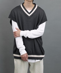 air tokyo sellection | 【ユニセックスで着用可能】アクリル バルキー チルデン ニットベスト(ベスト)