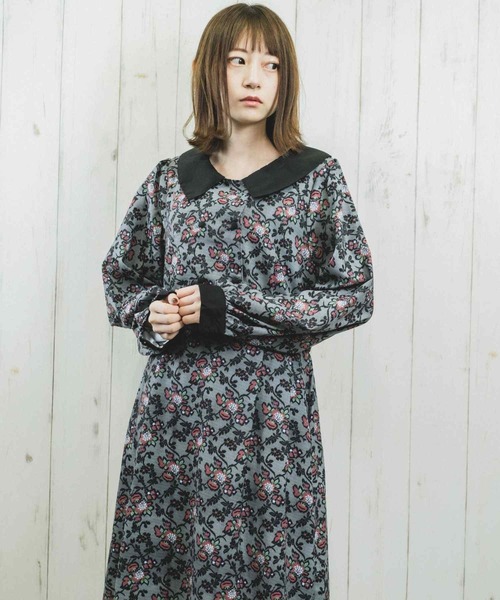 Hamble by Par Avion（ハンブルバイパラビオン）の「ゴブラン柄ワンピース（ワンピース・レディース・ブラック/ブラウン・ONESIZE）」の20枚目の写真